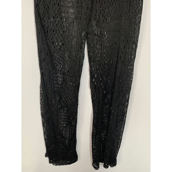 Golden Black Women's Mesh Net Bohemian Swimsuit Cover Up Pants Black Size Large - Picture 3 of 5